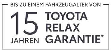 Bis zu einem Fahrzeugalter von 15 Jahren Toyota-Relax-Garantie